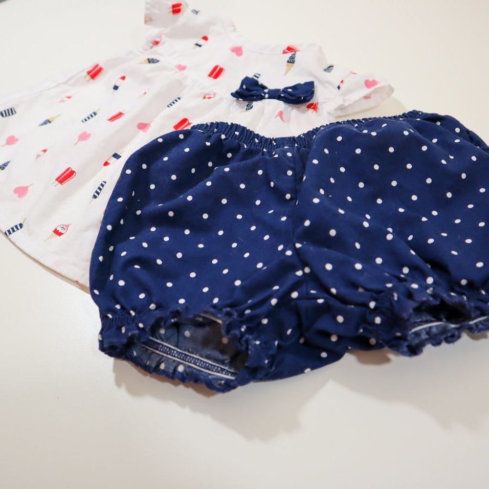 Carter's Blue, Red, and White Nautical two-piece set for baby - Picture 2 of 7